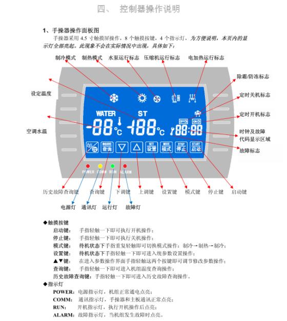 空氣能控制面板圖解 空氣能控制面板圖解